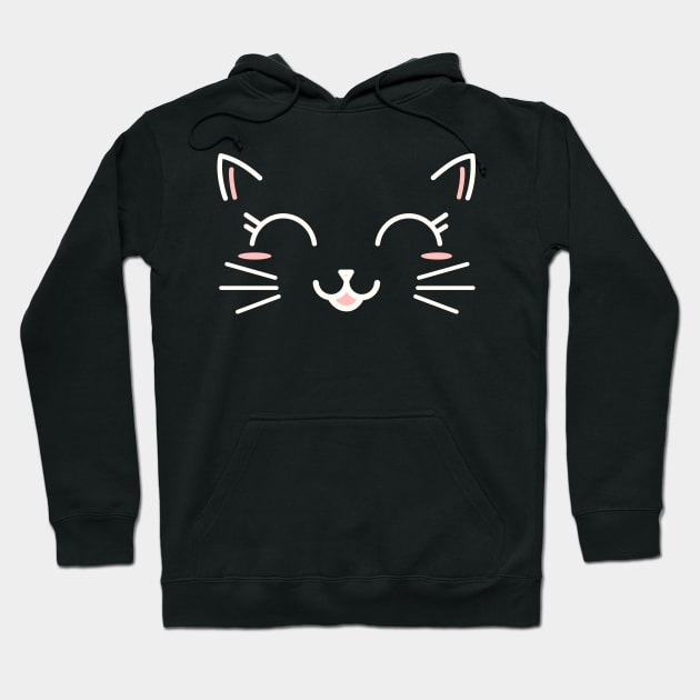 Happy Cat, Kitty Kat face Hoodie by theglaze